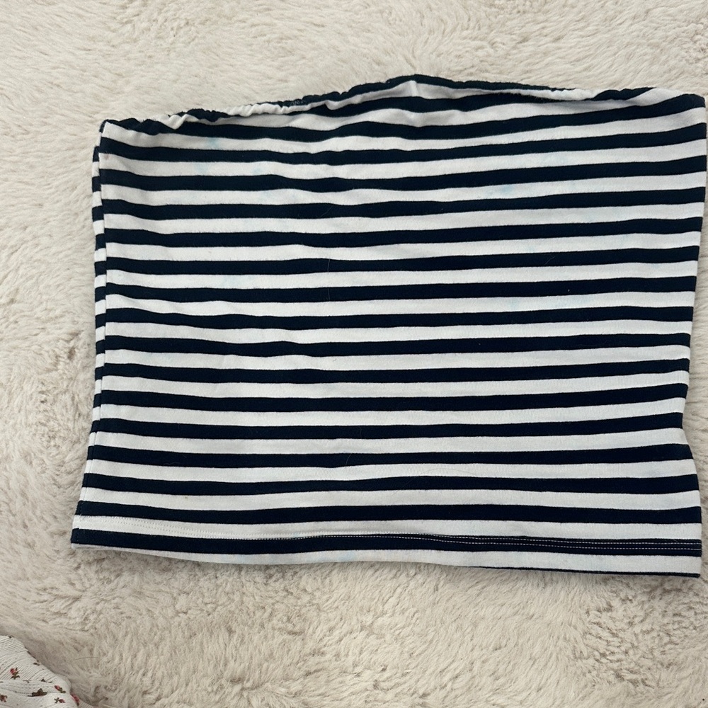 Striped Black and navy tube top